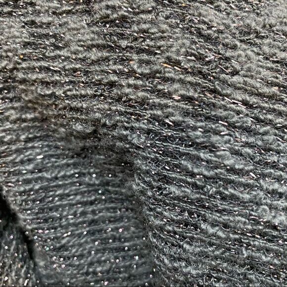 Anthropologie Saturday Sunday Metallic Knit Ingleside Gray Open Front Cardigan - Picture 4 of 7